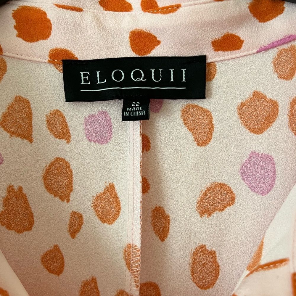 Eloquii Pink Maxi Shirt Dress with Orange Spot Print - Picture 8 of 8